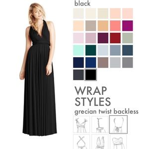 Black Two Birds Bridesmaid Dress